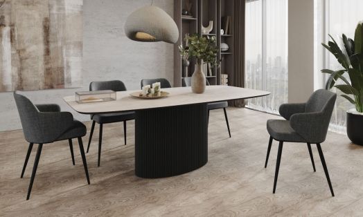 Стол Nolan 160, керамика матовая, белая / опора овал