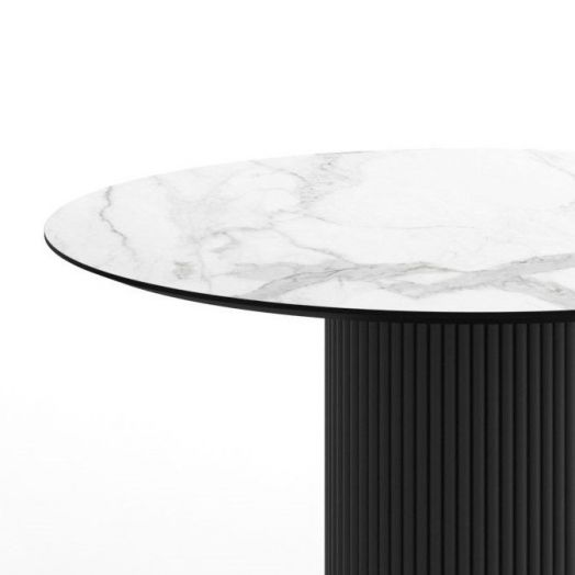 Стол круглый Nolan 100, керамика матовая, белая