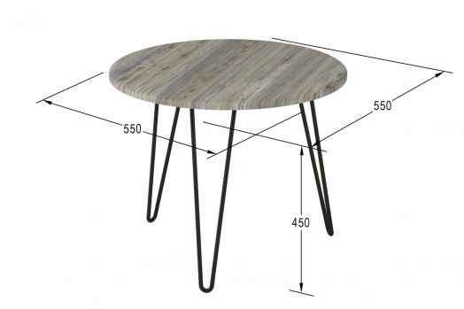 Стол журнальный Рид 430 скания тёмная/чёрный