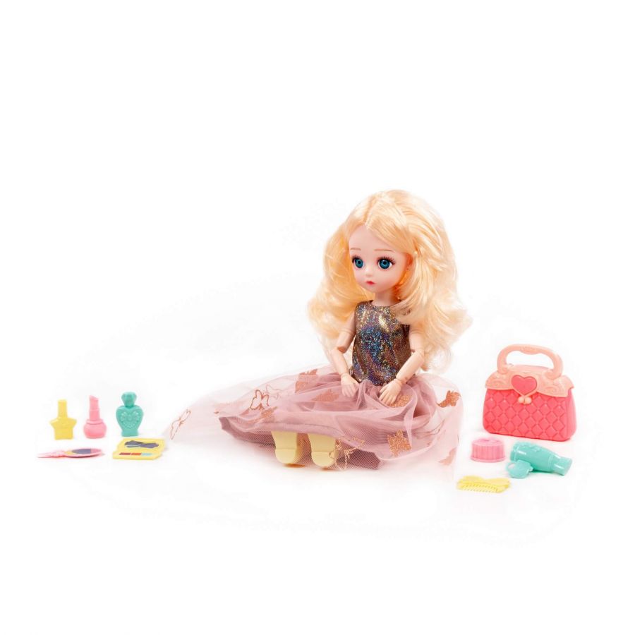 Кукла "Даша" (29 см) в пышном платье + аксессуары (10 элементов) (в коробке №2)