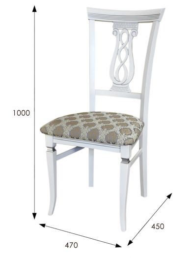 Стул Агнесс белый/серебро, Маркус серебро