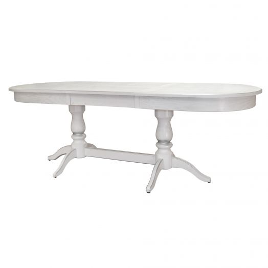 Стол обеденный Тарун 3 раздвижной белый/серебро 150/200*84