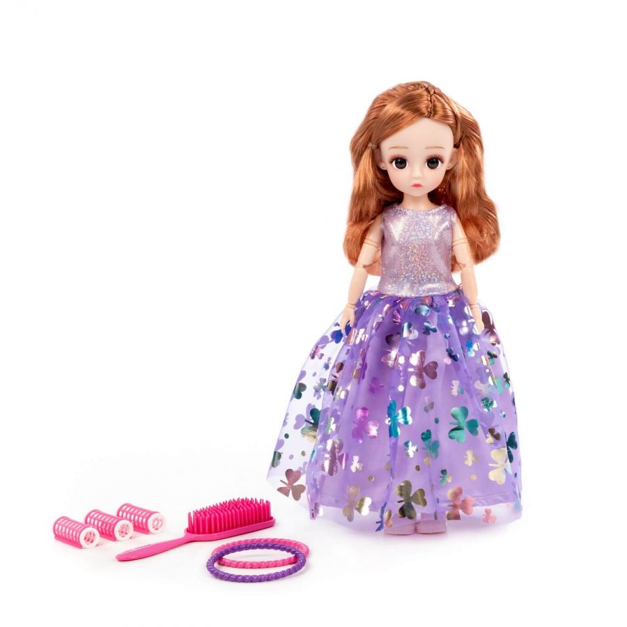 Кукла "Даша" (29 см) в нарядном платье + аксессуары (6 элементов) (в коробке №2)