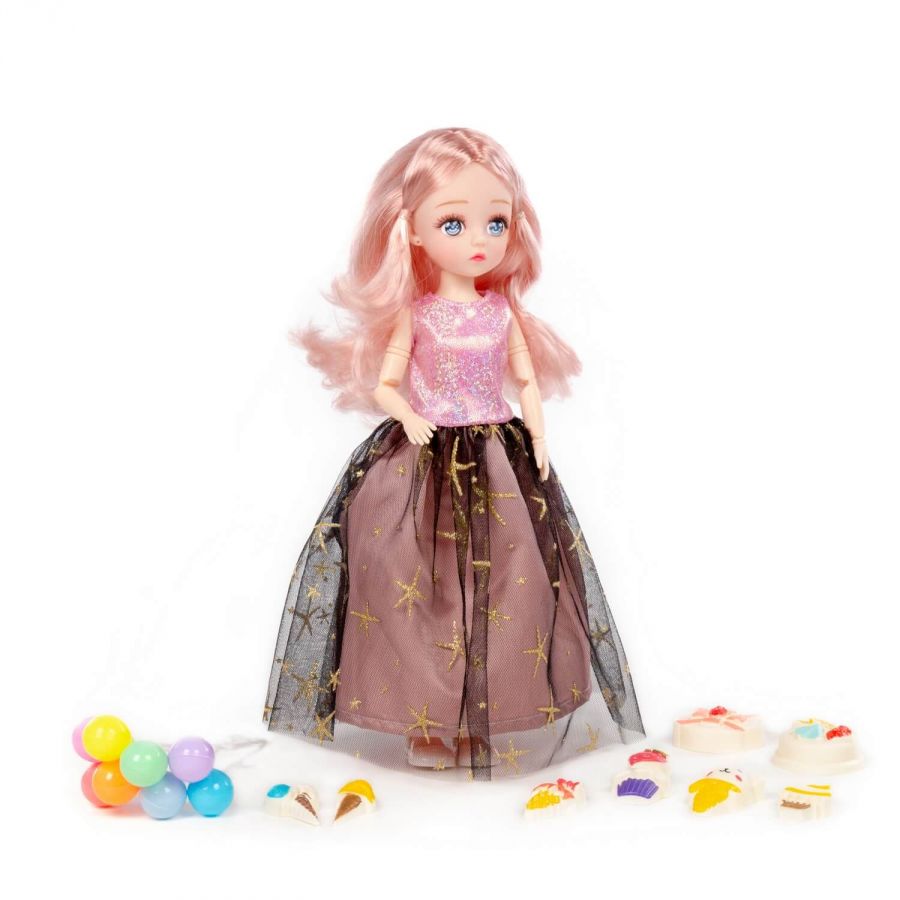 Кукла "Даша" (29 см) на вечеринке + аксессуары (9 элементов) (в коробке №3)