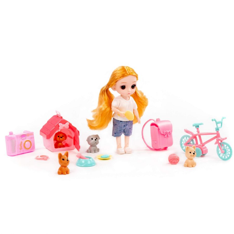 Кукла "Маша" (16 см) в парке + аксессуары (15 элементов) (в коробке №3)