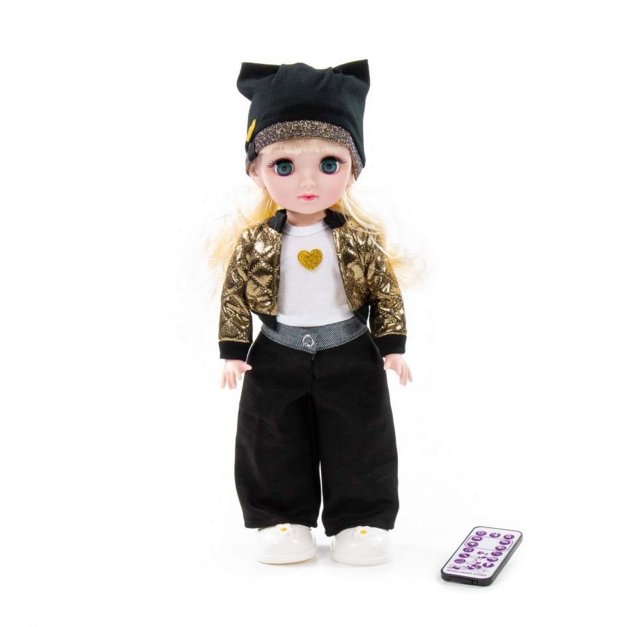 Кукла "Марина" (37 см) на прогулке (ходит, танцует, разговаривает, поёт, рассказывает сказки, воспроизводит мелодии, повторяет слова, туфельки светятся) (в коробке)