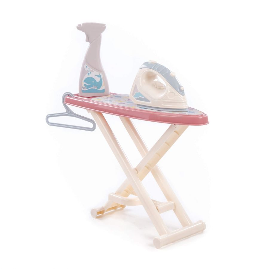 Набор игровой "Утюжок №3 с гладильной доской, пульверизатором и вешалкой" (коралловый) (в коробке)