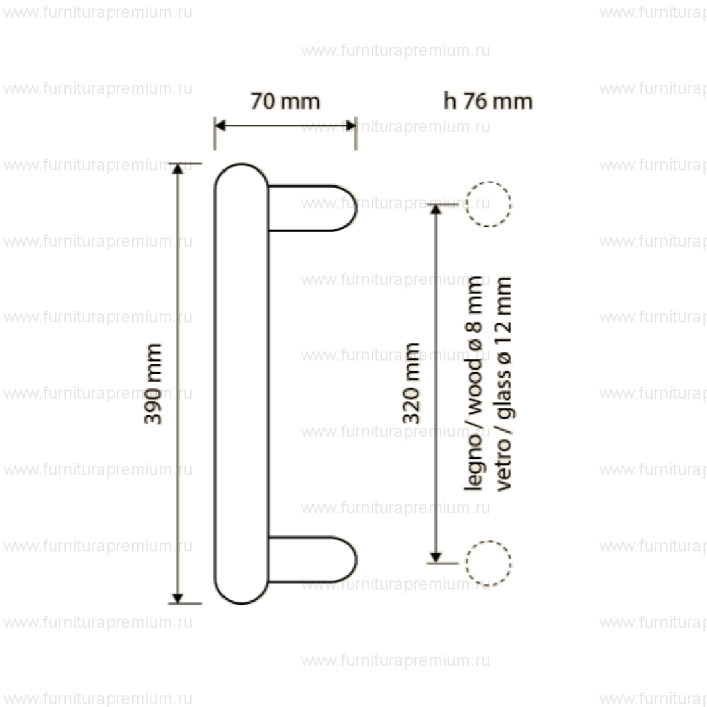 Ручка-скоба Linea Cali Marina 755 MN 320