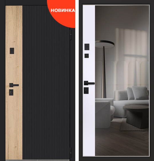 Дверь входная Конструктор с зеркалом