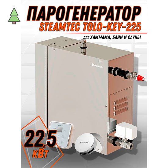 Парогенератор для хамама Steamtec TOLO KEY 225 - 22,5 кВт с влагостойким пультом управления