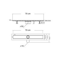 Душевой лоток Vincea SAY OPTIMA -S под плитку SAY.603.70.S.U схема 5 Душевой лоток Vincea SAY OPTIMA -S под плитку SAY.603.70.S.U схема 5