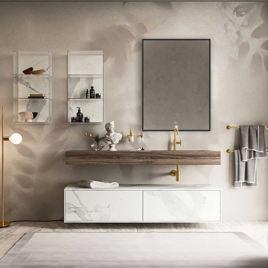 Изображение Зеркало Vincea VLM-3VN600B LED с чёрной окантовкой, выполненной методом УФ 3Д печати 80х60 см