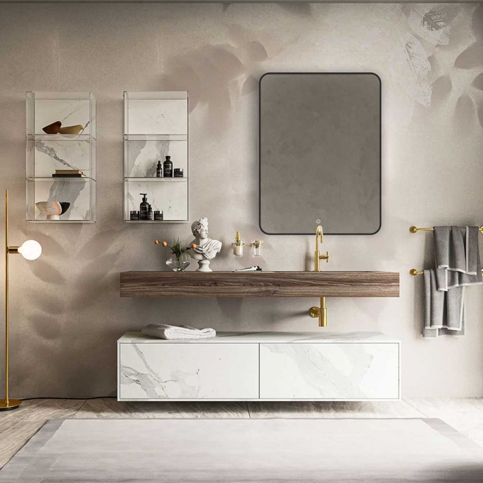 Изображение Зеркало Vincea VLM-3VC600B LED с чёрной окантовкой, выполненной методом УФ 3Д печати 80х60 см