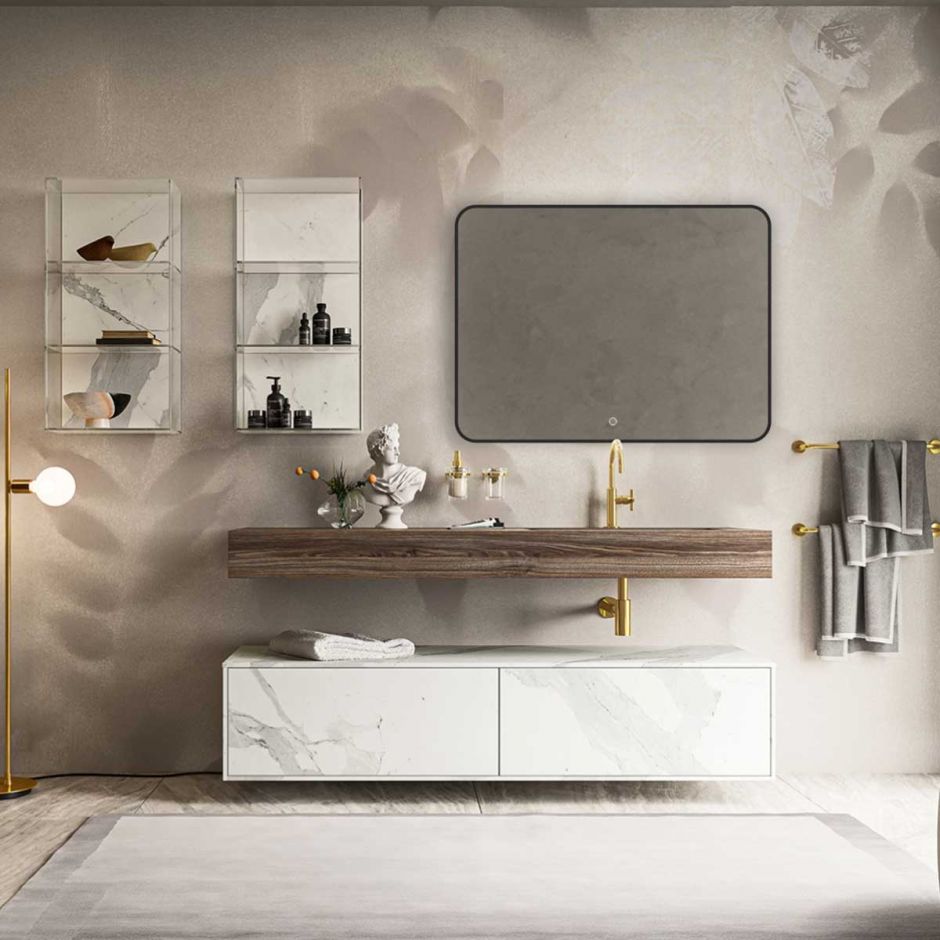 Изображение Зеркало Vincea VLM-3VC800B LED с чёрной окантовкой, выполненной методом УФ 3Д печати 80х60 см