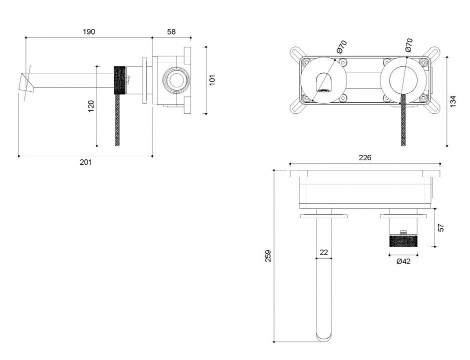 Встраиваемый смеситель для раковины Vincea RIM  VBFW-2RM1CH ФОТО