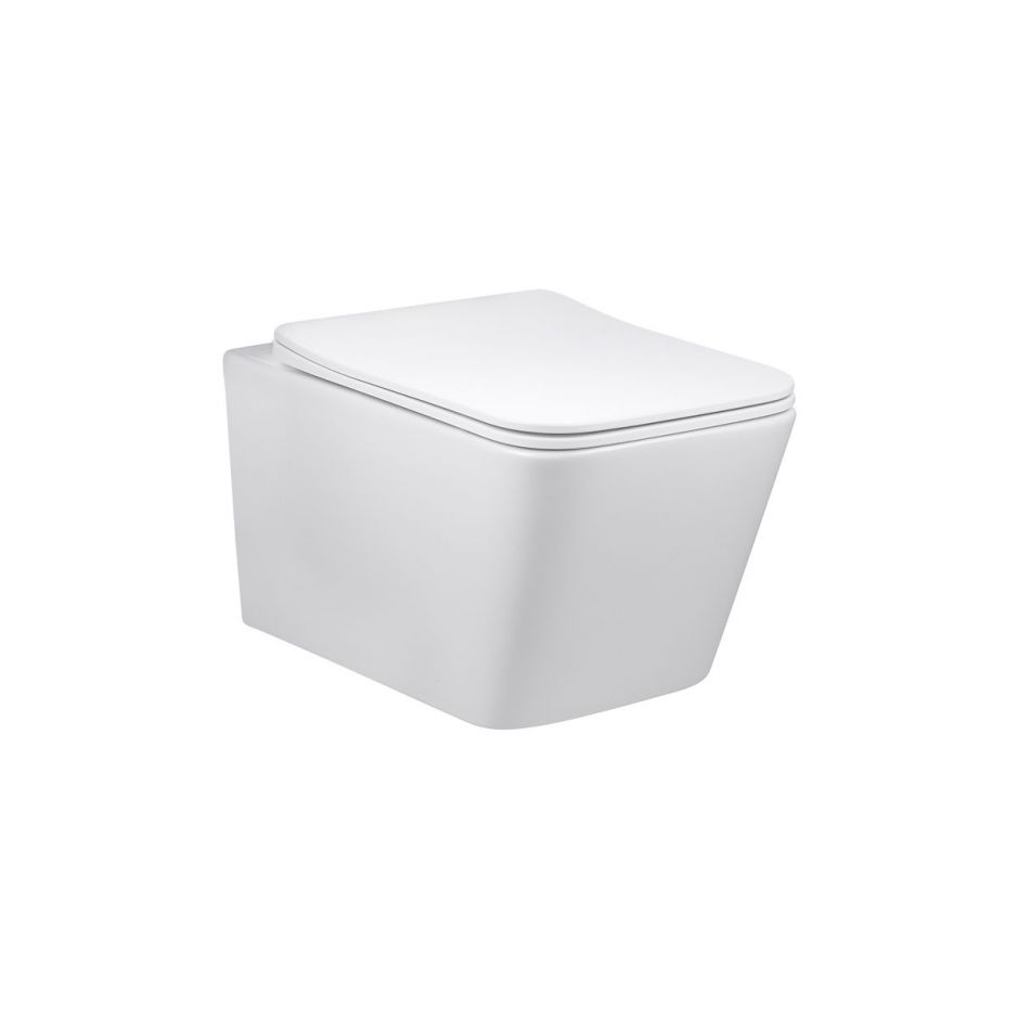 Изображение Безободковый подвесной унитаз Vincea Q-Line VT1-12 с ультратонкой быстросъемной крышкой-сиденьем с плавным опусканием