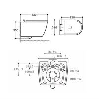 Безободковый подвесной унитаз с ультратонкой быстросъемной крышкой-сиденьем с плавным опусканием Vincea Felice VT1-25 схема 7 Безободковый подвесной унитаз с ультратонкой быстросъемной крышкой-сиденьем с плавным опусканием Vincea Felice VT1-25 схема 7