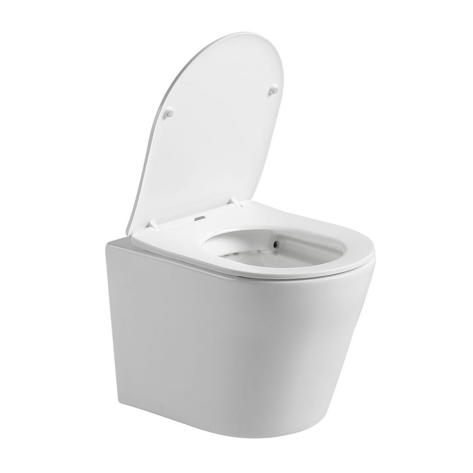 Безободковый подвесной унитаз Vincea Piatti VT1-11S с ультратонкой быстросъемной крышкой-сиденьем с плавным опусканием ФОТО