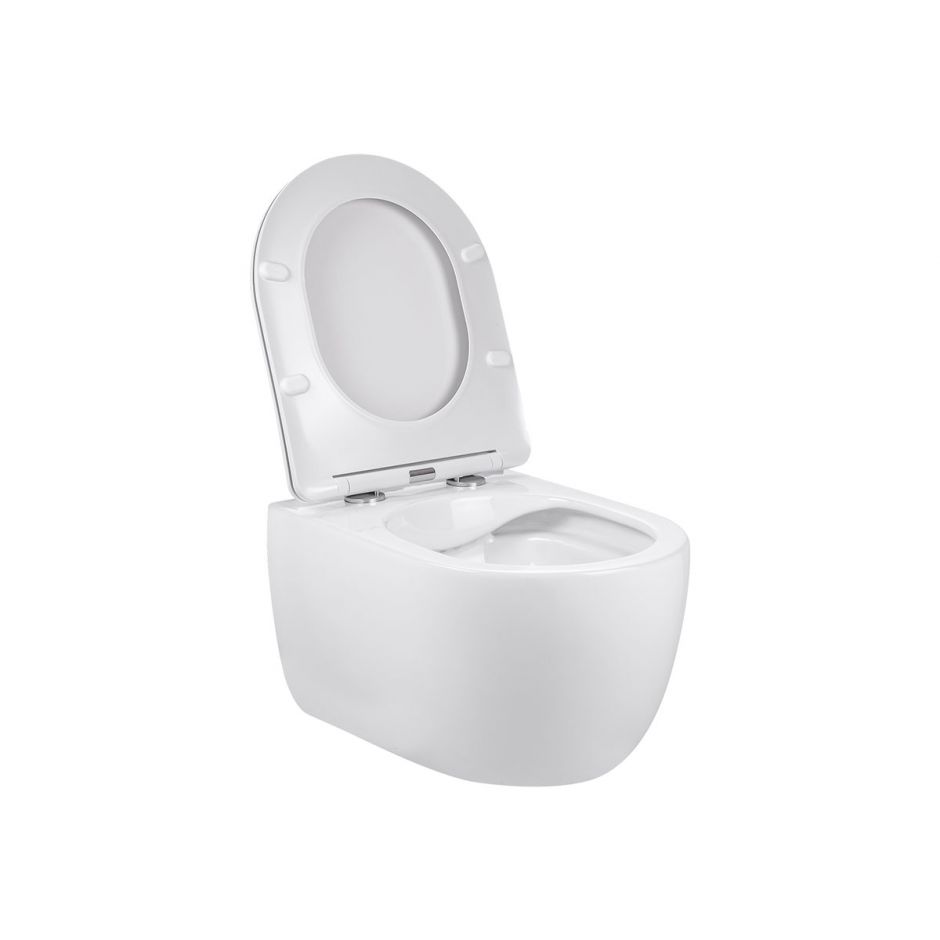 Изображение Безободковый подвесной унитаз Vincea Evo VT1-34S с ультратонкой быстросъемной крышкой-сиденьем с плавным опусканием