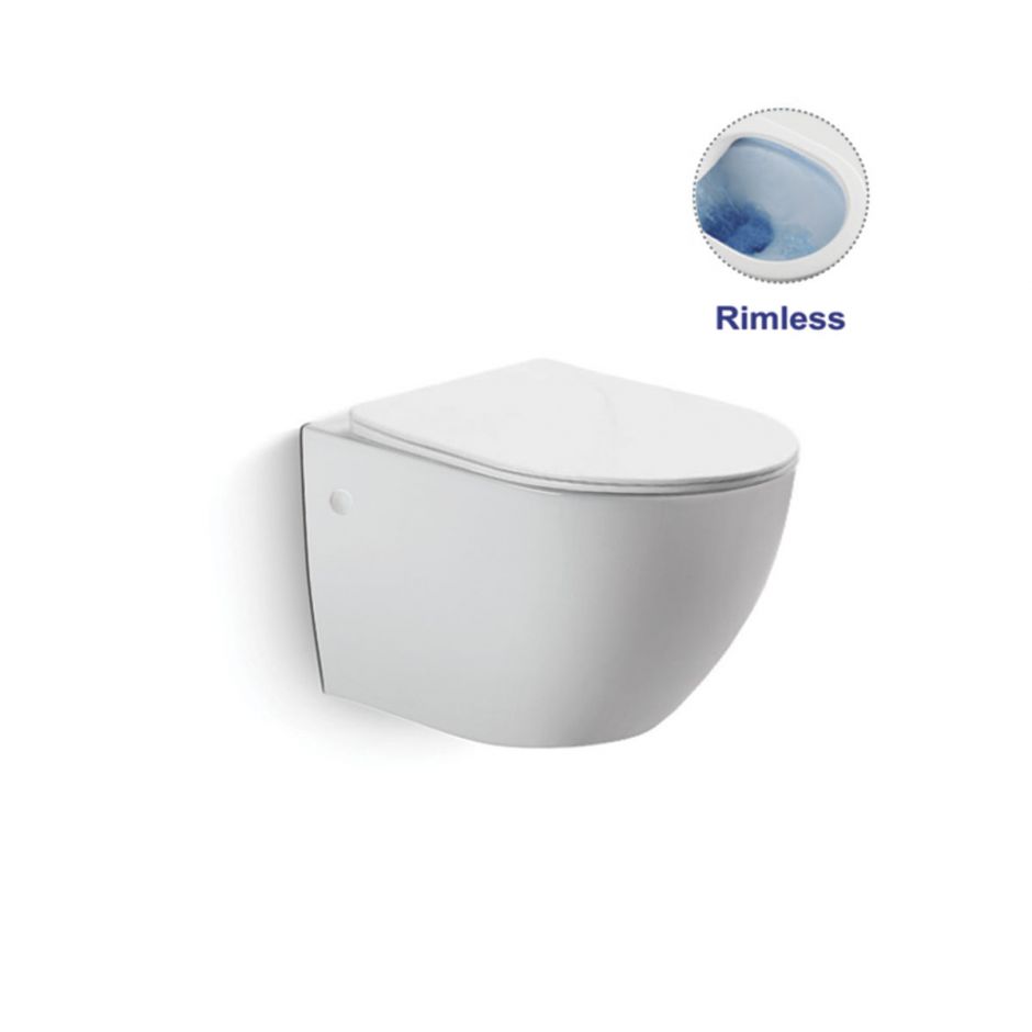 Изображение Безободковый подвесной унитаз Vincea Globo VT1-14 с ультратонкой быстросъемной крышкой-сиденьем с плавным опусканием