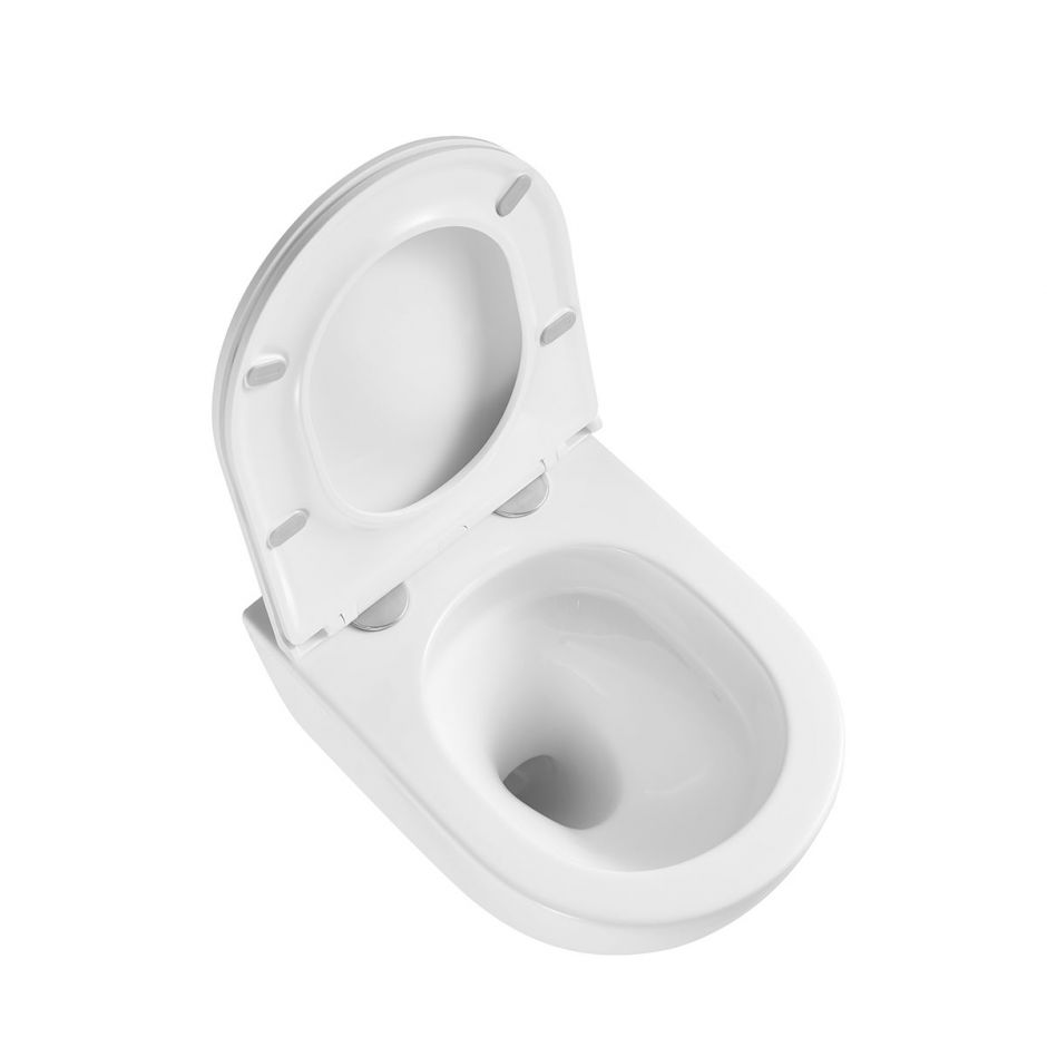 Безободковый подвесной унитаз Vincea Tornado Bein VT1-51T с ультратонкой быстросъемной крышкой-сиденьем с плавным опусканием ФОТО