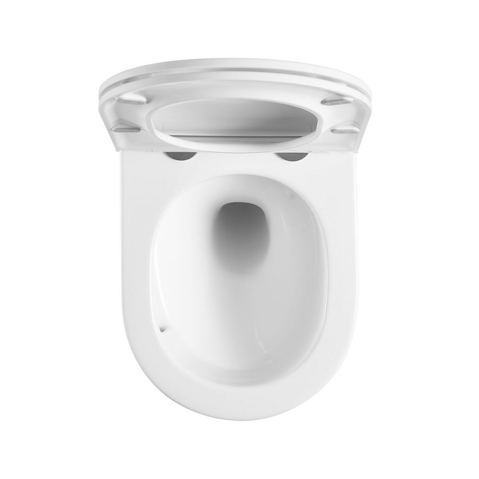 Безободковый подвесной унитаз Vincea Tornado Bein VT1-51T с ультратонкой быстросъемной крышкой-сиденьем с плавным опусканием ФОТО