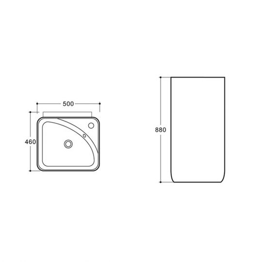 Напольная керамическая раковина Vincea VBS-2P202 схема 5