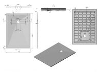 Прямоуголный поддон для душа из искуственного камня Vincea VST-4SR9013W схема 6