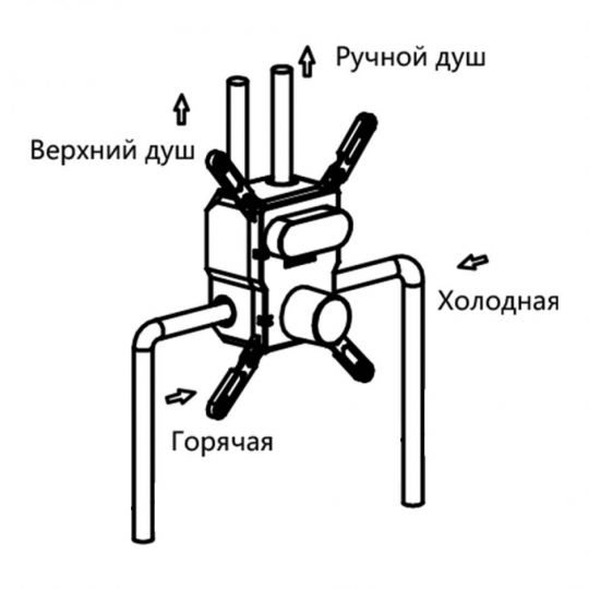 Встраиваемый двухрежимный душевой комплект Vincea VSFW-4211CH схема 13