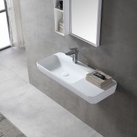 Подвесная раковина Vincea Solid Surface с отверстием под смеситель VWB-6S590MW схема 1