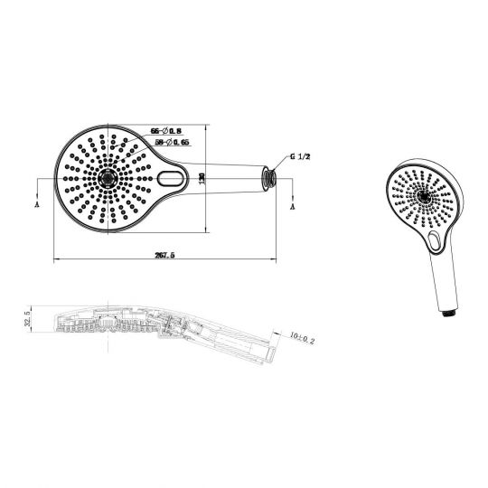 Встраиваемая душевая система Vincea INSPIRE VSFW-3I22MT5GM схема 11