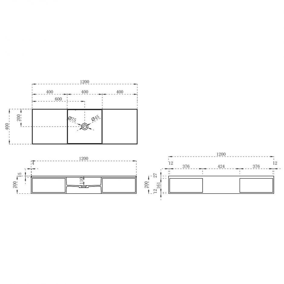 Подвесная раковина Vincea Solid Surface VWB-6S212MW ФОТО