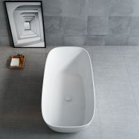 Отдельностящая ванна Vincea Solid Surface слив-перелив в комплекте VBT-6S02MW схема 3