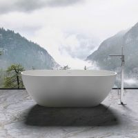 Отдельностящая ванна Vincea Solid Surface слив-перелив в комплекте VBT-4S04MW схема 1 Отдельностящая ванна Vincea Solid Surface слив-перелив в комплекте VBT-4S04MW схема 1