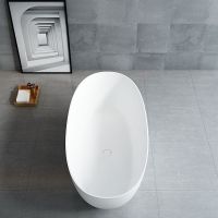 Отдельностящая ванна Vincea Solid Surface слив-перелив в комплекте VBT-6S01MW схема 2