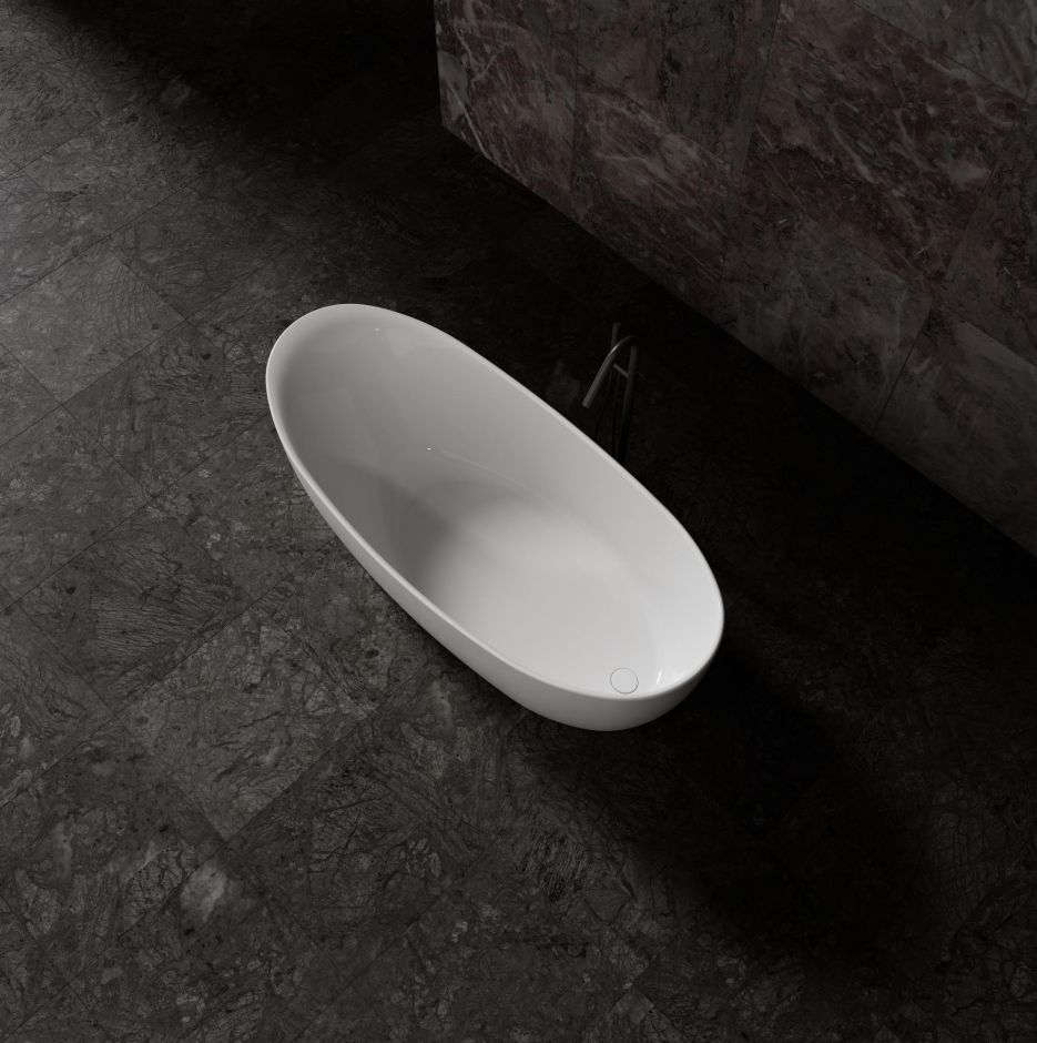 Изображение Отдельностоящая ванна Vincea Solid Surface слив-перелив в комплекте VBT-6S03MW