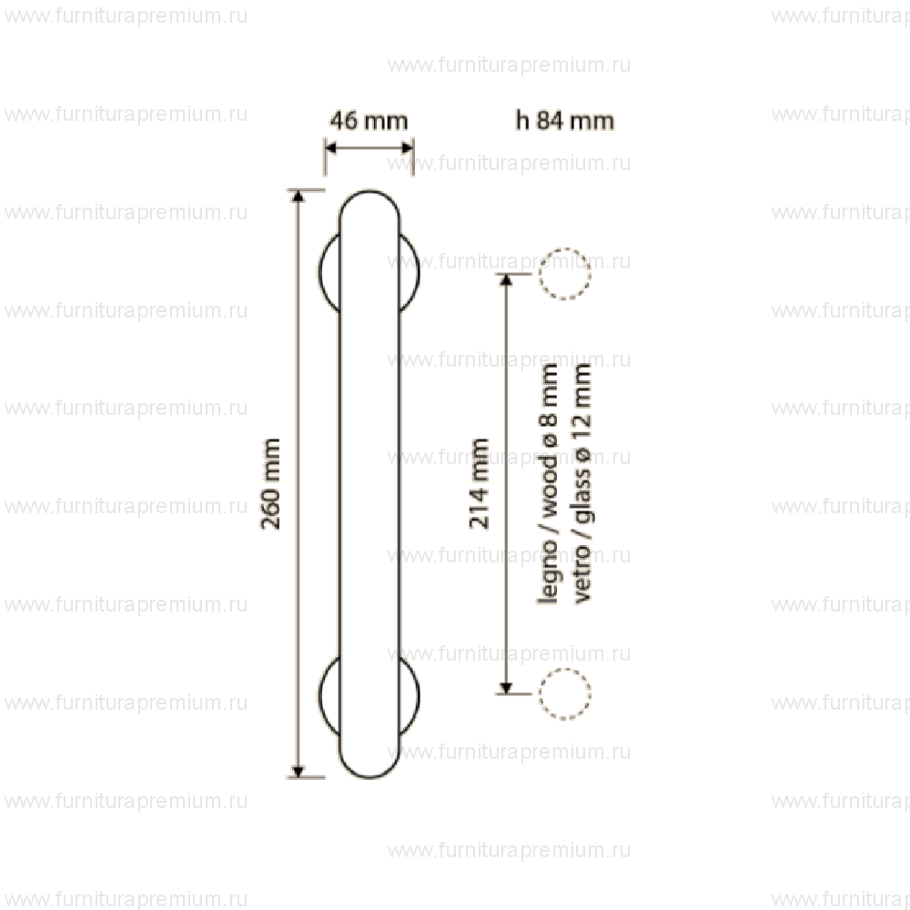 Ручка-скоба Linea Cali Ninfa Crystal 1542 MN 214