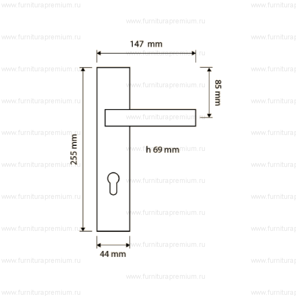 Ручка на планке Linea Cali Profilo 1040 PL