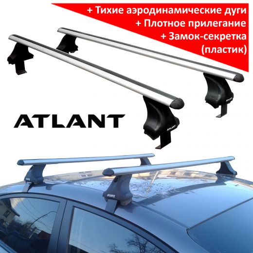 Багажник на крышy Kia Cerato TD 2009-13, Атлант, аэродинамические дуги, опора E