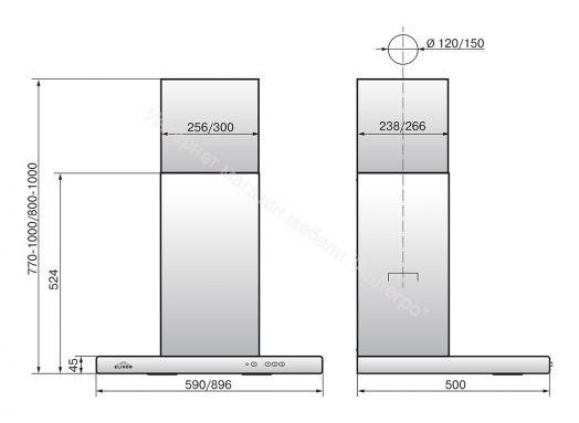 Вытяжка ELIKOR Квадра 60П-430-К3Д (КВ II М-430-60-377) нержавеющая сталь