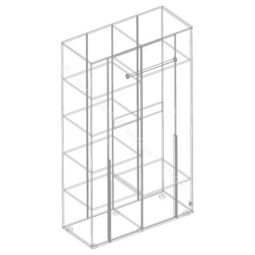 Шкаф 4-ств с зеркалом "Стил" 1200