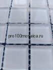 Pearl  Rose. Плитка мозаика белая стекло чип 25*25 CRISTAL, 295*295*4 (ORRO Mosaic)