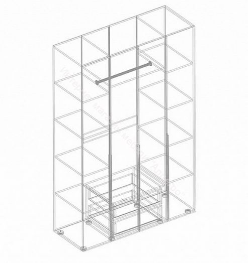 Шкаф 4-ств для одежды "Тефия" 1400х520х2200