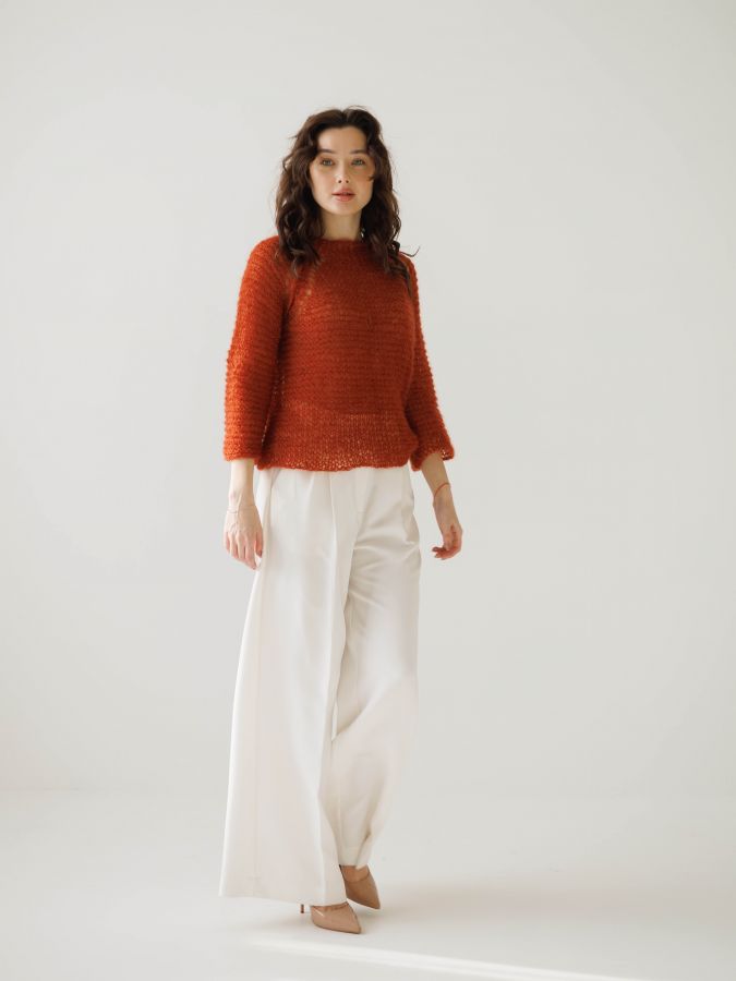 Паутинка из шелка терракотовая