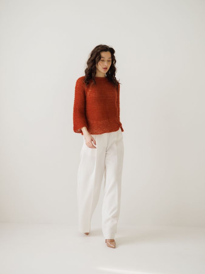 Паутинка из шелка терракотовая