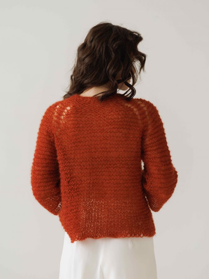 Паутинка из шелка терракотовая