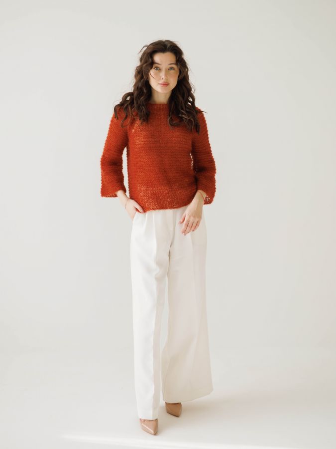 Паутинка из шелка терракотовая