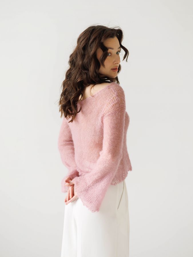 Паутинка из шелка розовая