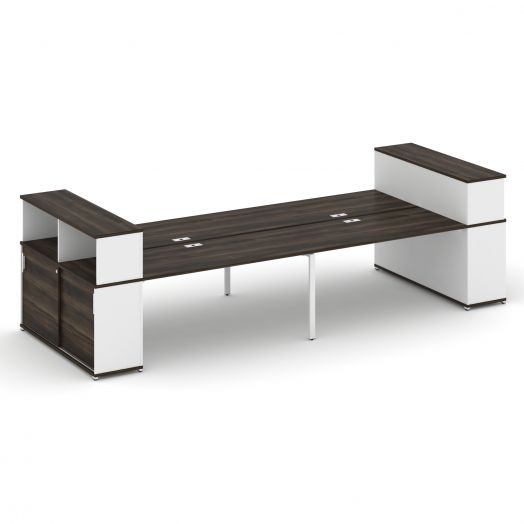 Concept Рабочая станция с опорными шкафами-купе с надставкой низ. CN.DRS-284   4000х1480х1140