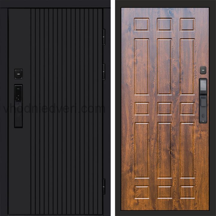Входная дверь Termo-door ТВИСТ BLACK с электрозамком - Спарта Дуб